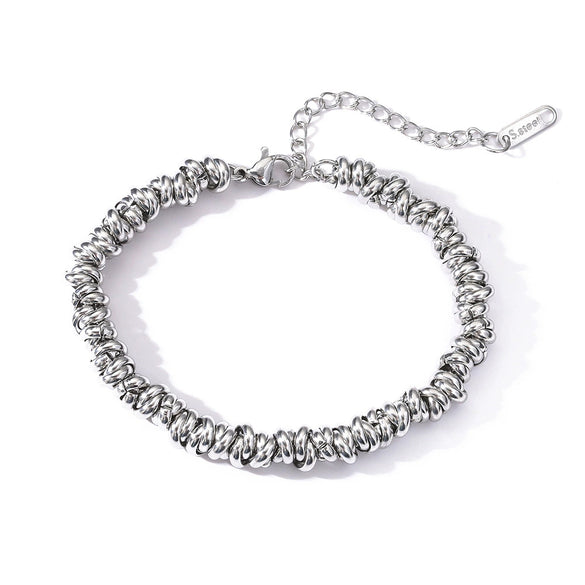 Metal Style Threecolor Thick Chain Titanium Steel Women's Bracelet With Geometric Pattern And Electroplating Treatment