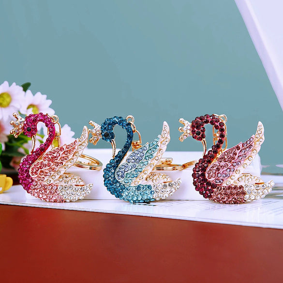 Metal Swan Creative Keychain For Women As Gift