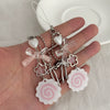 Metal Sweet Bow Strawberry Lollipop Star Keychain Mobile Phone Chain With Plants Flowers Pattern And Electroplating Processing