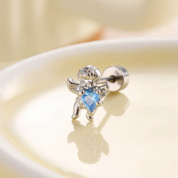 Metal Sweet Heart Shape Zircon Earrings For Women