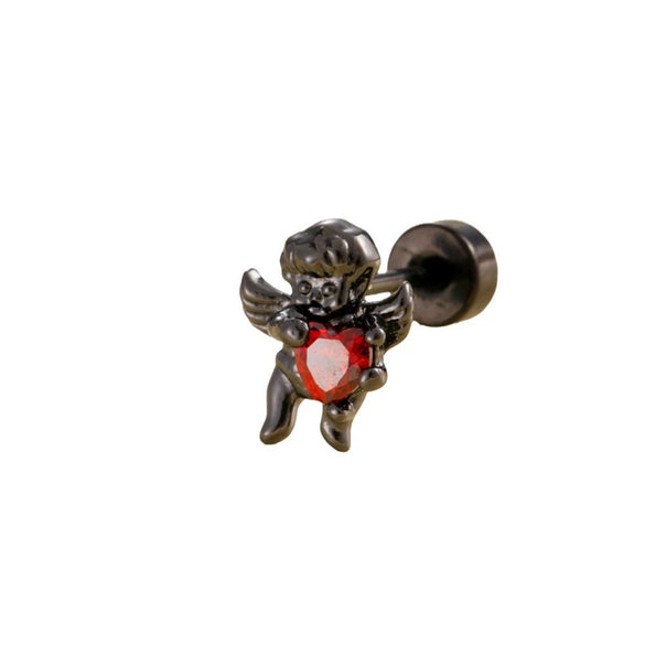 Metal Sweet Heart Shape Zircon Earrings For Women