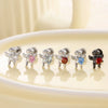 Metal Sweet Heart Shape Zircon Earrings For Women