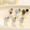 Metal Sweet Heart Shape Zircon Earrings For Women