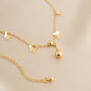 Metal Tassel Butterfly Pendant Double Waist Chain For Women Sweet Cool Style