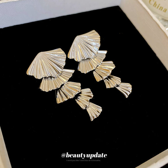 Metal Tassel Earrings Geometric High Sense Electroplating