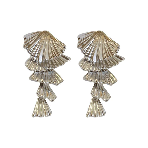 Metal Tassel Earrings Geometric High Sense Electroplating