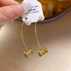Metal Tassel Earrings With Flower Pattern Electroplated In Silver Needle Style Fashion Light Luxury Cold Retro Allmatch Highend For Women