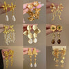 Metal Tassel Earrings With Flower Pattern Electroplated In Silver Needle Style Fashion Light Luxury Cold Retro Allmatch Highend For Women