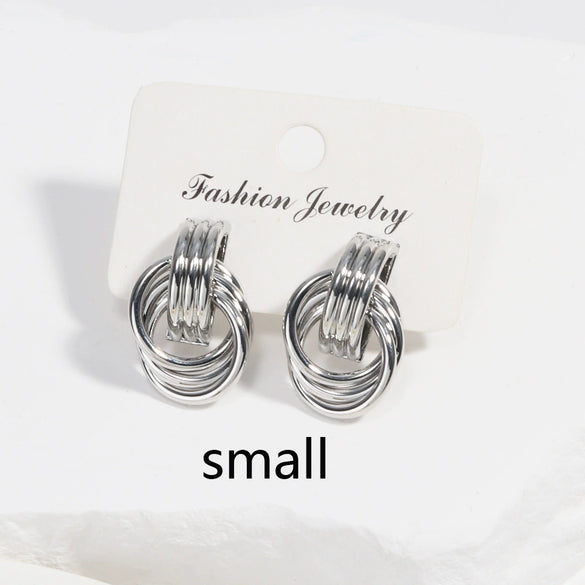 Metal Temperament Women's Tassel Earrings Jewelry Copper Geometric Ushape Electroplated