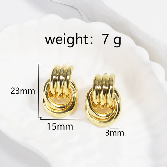 Metal Temperament Women's Tassel Earrings Jewelry Copper Geometric Ushape Electroplated