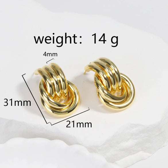 Metal Temperament Women's Tassel Earrings Jewelry Copper Geometric Ushape Electroplated