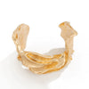 Metal Threedimensional Leaf Open Bracelet With Electroplating Design