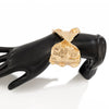 Metal Threedimensional Leaf Open Bracelet With Electroplating Design