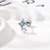 Metal Titanium Steel Double Head Screw Ear Bone Nail Star Earrings With Zirconia For Women