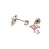 Metal Titanium Steel Double Head Screw Ear Bone Nail Star Earrings With Zirconia For Women