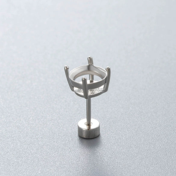 Metal Titanium Steel Screw Rod Huanzi Earring Fourclaw Drill Holder Fashion Geometric Polished Ear Accessories
