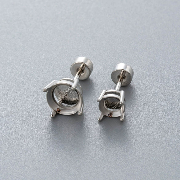 Metal Titanium Steel Screw Rod Huanzi Earring Fourclaw Drill Holder Fashion Geometric Polished Ear Accessories