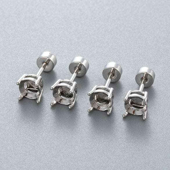 Metal Titanium Steel Screw Rod Huanzi Earring Fourclaw Drill Holder Fashion Geometric Polished Ear Accessories