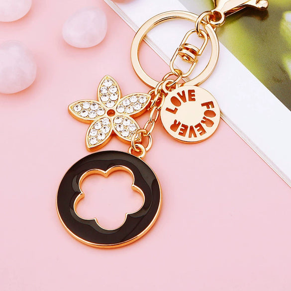 Metal Tulip Car Keychain And Bag Pendant For Female Cute Small Gift