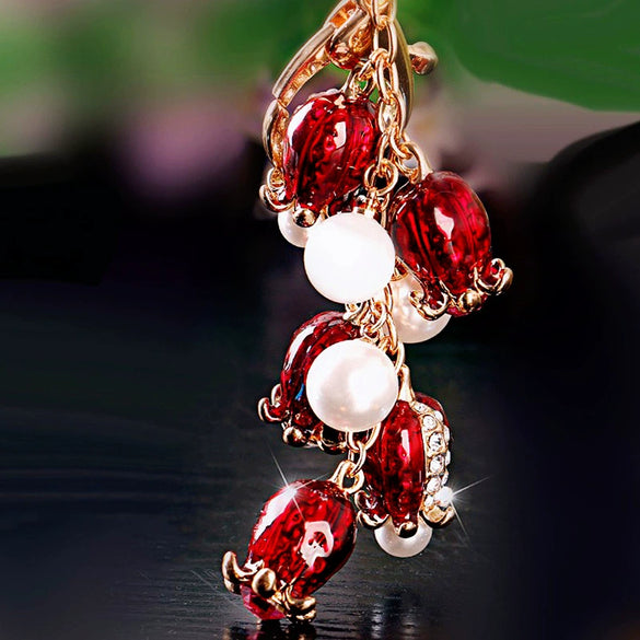 Metal Tulip Car Keychain And Bag Pendant For Female Cute Small Gift
