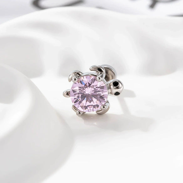 Metal Turtle Inlaid Zircon Cartilage Piercing For Women Fashion Design