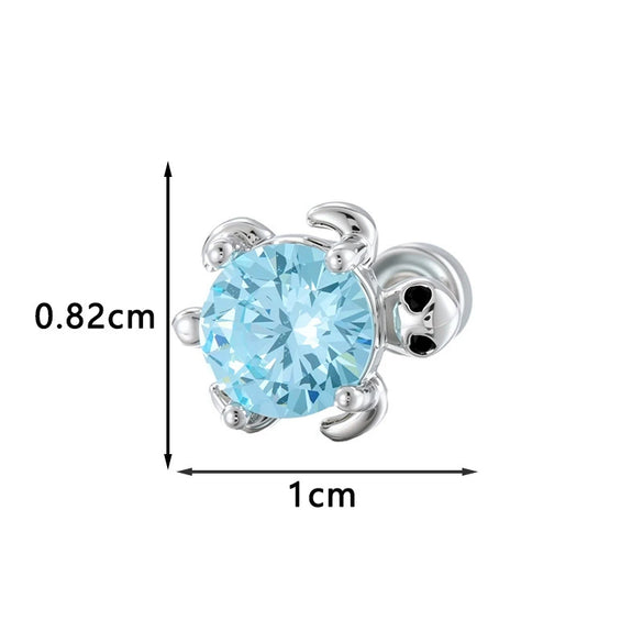 Metal Turtle Inlaid Zircon Cartilage Piercing For Women Fashion Design