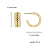 Metal Twill Twist Texture Horn Bag Earrings Copper Geometric Light Luxury Style