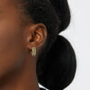 Metal Twill Twist Texture Horn Bag Earrings Copper Geometric Light Luxury Style