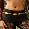 Metal Twisted Leaf Waist Chain For Women Fashionable Asymmetrical Water Ripple Geometric Body Chain Retro Style