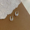 Metal Ushaped Women's Electroplated Earrings With Geometric Design