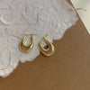 Metal Ushaped Women's Electroplated Earrings With Geometric Design