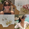 Metal Ushaped Women's Electroplated Earrings With Geometric Design