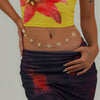 Metal Waist Chain For Women With Smiley And Sunflower Design Leisure Style