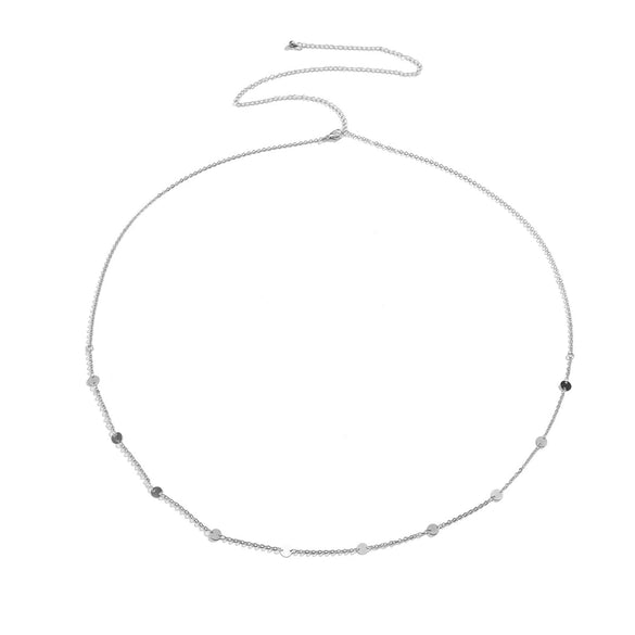 Metal Waist Chain Simple Hollow Sequin Punk Geometric Single Circle Stitching Men's Body Chain