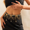 Metal Waist Chain With Love Pearl Star Tassel And Butterfly Design For Female