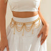 Metal Waist Chain With Love Pearl Star Tassel And Butterfly Design For Female