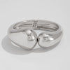 Metal Water Drop Hug Spring Geometric Irregular Smooth Open Electroplated Bracelet