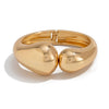 Metal Water Drop Hug Spring Geometric Irregular Smooth Open Electroplated Bracelet