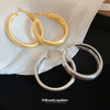 Metal Wide Ear Ring Geometric Style Real Gold Electroplated Wiredrawing For Women
