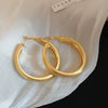 Metal Wide Ear Ring Geometric Style Real Gold Electroplated Wiredrawing For Women
