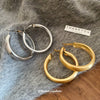 Metal Wide Ear Ring Geometric Style Real Gold Electroplated Wiredrawing For Women