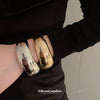Metal Wide Face Women's Simple Niche Design Exaggerated Geometric Electroplated Bracelet