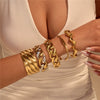 Metal Wide Version Exaggerated Punk Bracelet Stainless Steel Geometric Design Electroplated