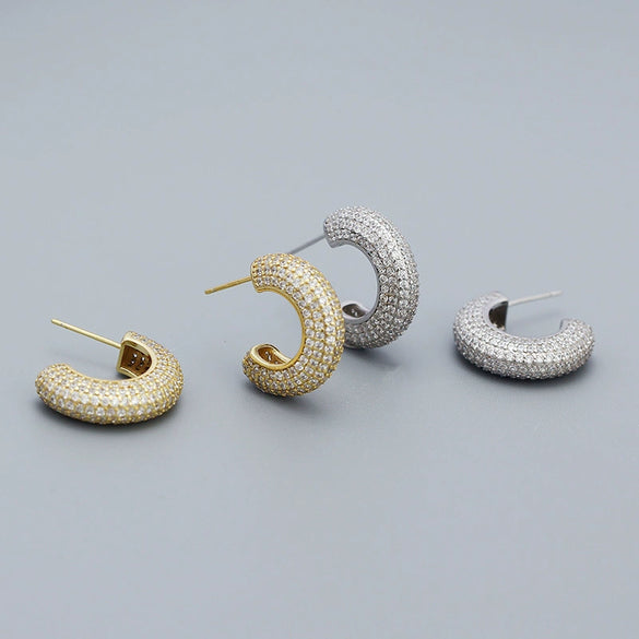 Metal Wind Earrings 925 Silver Geometric Electroplated Ear Jewelry For Women