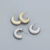 Metal Wind Earrings 925 Silver Geometric Electroplated Ear Jewelry For Women