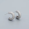 Metal Wind Earrings 925 Silver Geometric Electroplated Ear Jewelry For Women