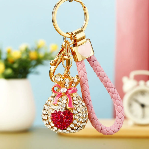 Metal Women Creative Lucky Love Bag Car Keychain Pendant