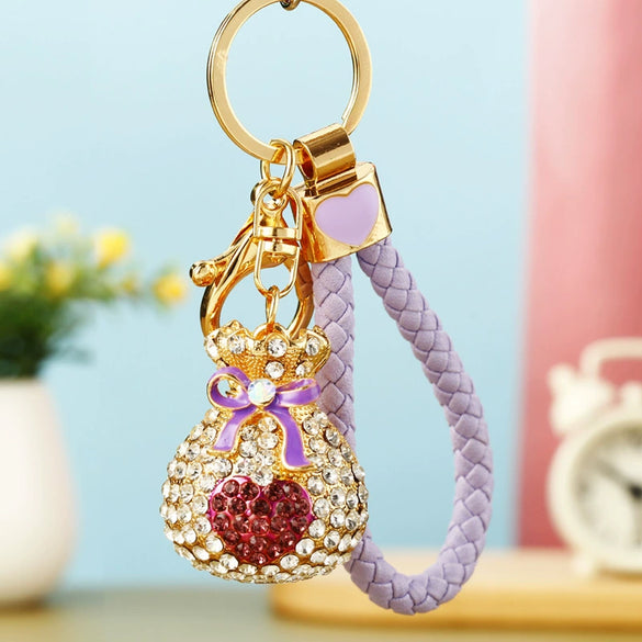 Metal Women Creative Lucky Love Bag Car Keychain Pendant