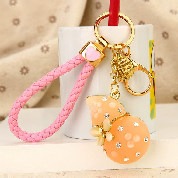 Metal Women Creative Lucky Love Bag Car Keychain Pendant