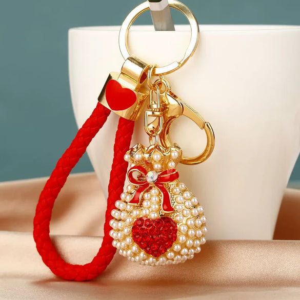 Metal Women Creative Lucky Love Bag Car Keychain Pendant